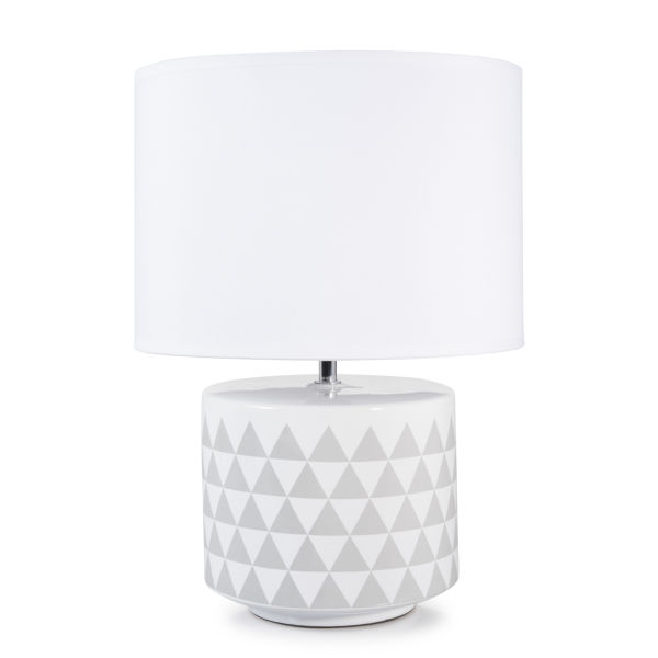 Lampe en céramique blanche/grise H 38 cm SCANDINAVE
