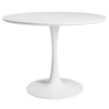 Mesa de comedor redonda de madera y metal blanca Diam. 100 cm Circle