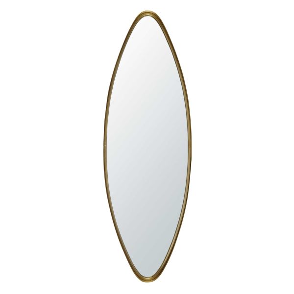 Miroir ovale en métal doré H.120cm ABBY