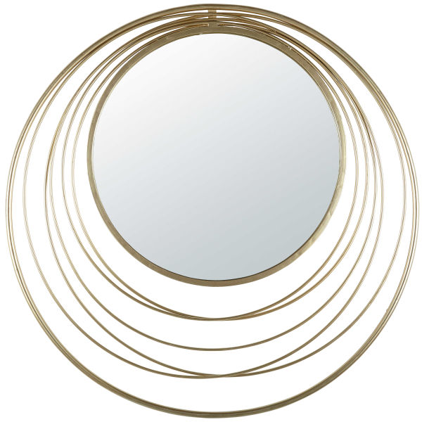 Miroir rond en métal doré D.90cm KLINT