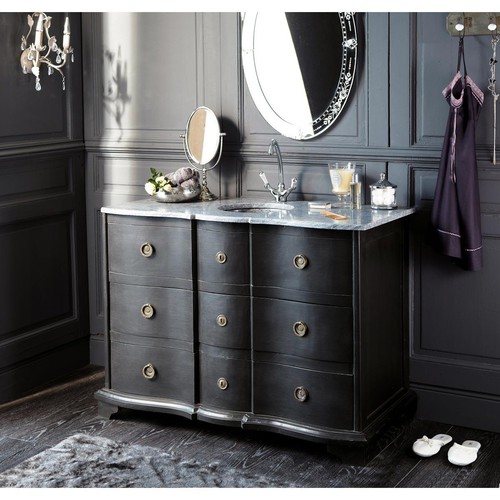 Mueble de cuarto de baño con lavabo negro Eugenie | Maisons du Monde