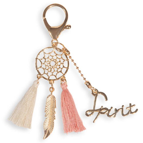 Porte-clés en métal doré et tissu DREAMCATCHER | Maisons du Monde