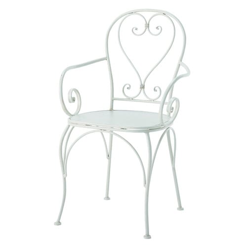 Sillón de jardín de hierro forjado marfil St Germain | Maisons du Monde