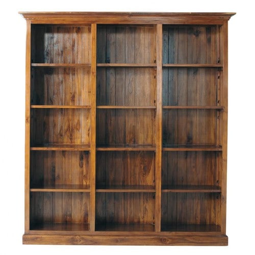 Stained solid teak bookcase W 213cm Key Largo Maisons du Monde