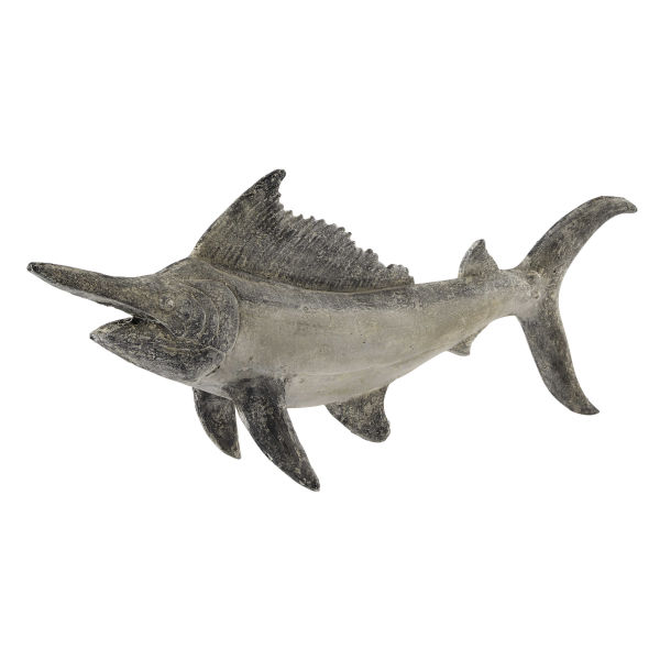 Statue poisson en résine grise L 126 cm HEMINGWAY