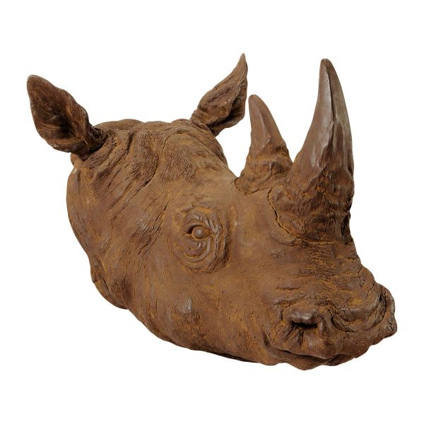 Statue trophée rhinocéros L 52 cm MALAWIS