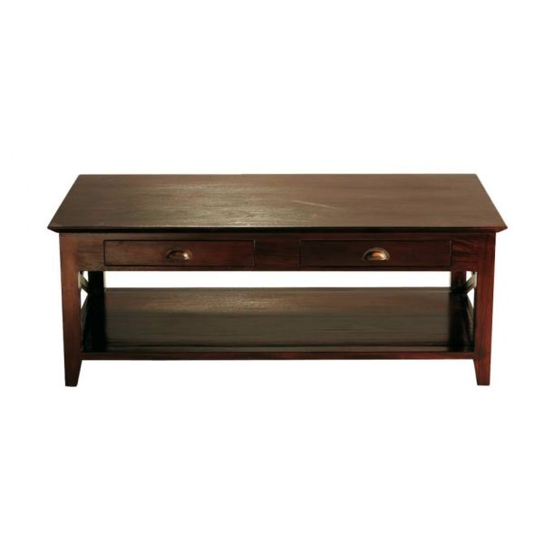 Table basse en mahogany massif L 120 cm Acajou