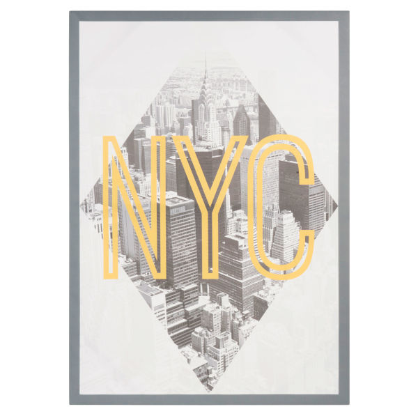 Toile jaune/grise 50 x 70 cm MIDTOWN NYC
