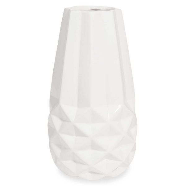 Vase blanc en céramique H 27 cm BORAS