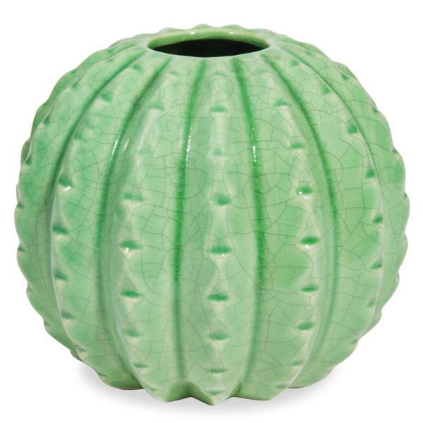 Vase boule en céramique verte H.13cm CACTUS