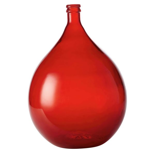 Vase de jardin en verre fumé rouge H.56cm DAME-JEANNE ROUGE