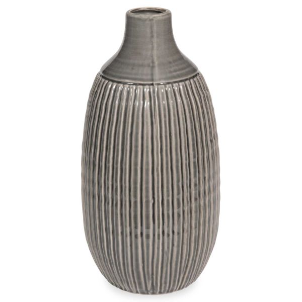 Vase en céramique anthracite H.37cm BLACK GREY