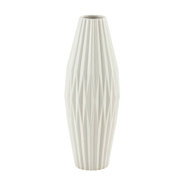 Vase en céramique blanche H 48 cm EMMA