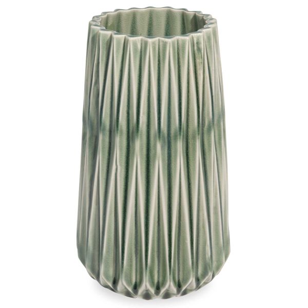 Vase en céramique striée verte H.27cm URBAN GARDEN