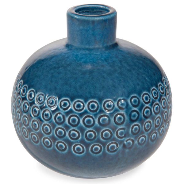 Vase en grès bleu H 11 cm DOTS