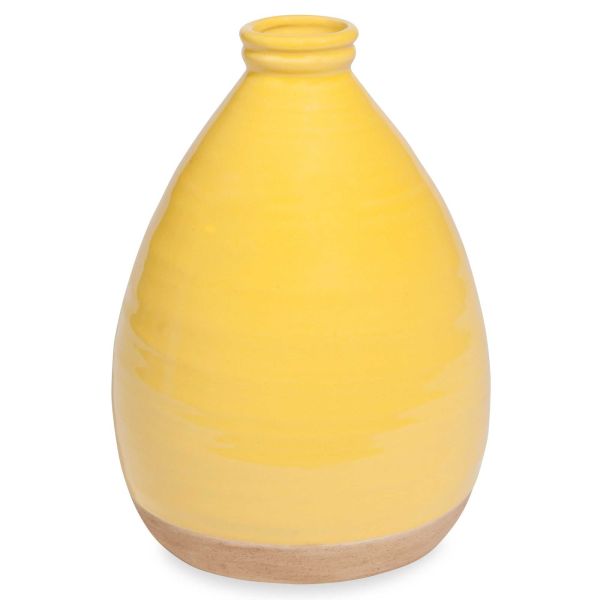 Vase en grès jaune H.28cm GOUTTE