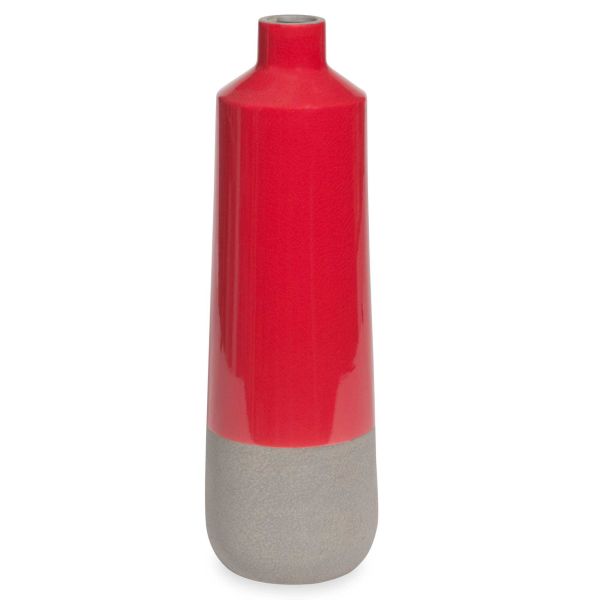 Vase en grès rouge et gris H.43cm