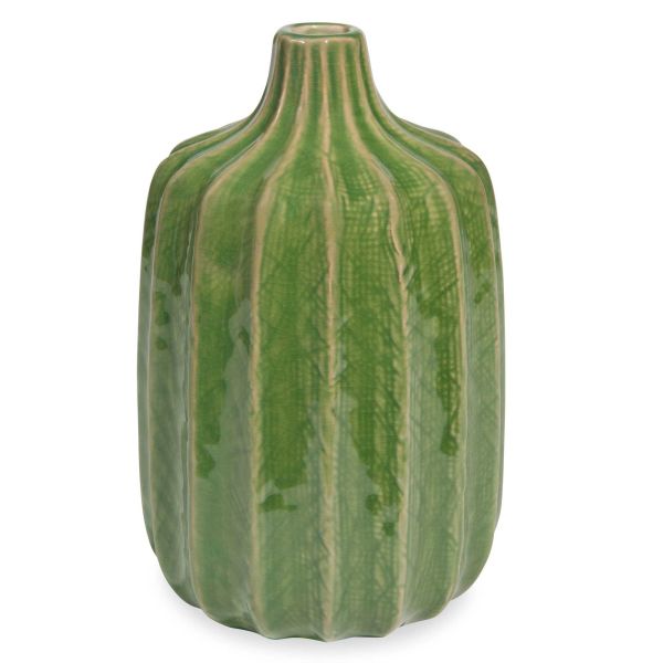 Vase en grès vert H.20cm CACTUS