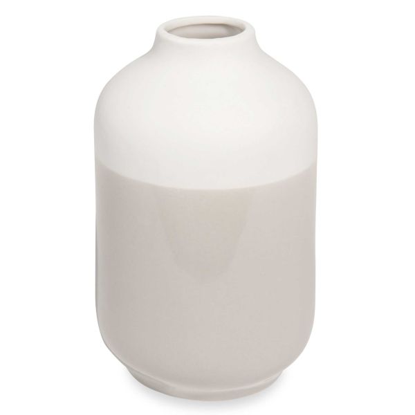 Vase en porcelaine blanche et grise H.18cm BISCUIT