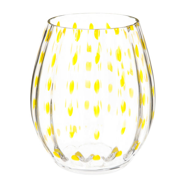 Vase en verre jaune H 16 cm YELLOW
