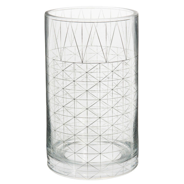 Vase motif graphique en verre H 20 cm DESSIN