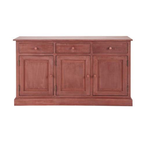 Wooden sideboard in red W 151cm Pauillac Maisons du Monde
