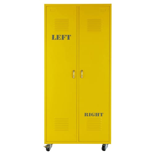 Yellow metal wardrobe on wheels W 85cm Loft Maisons du Monde