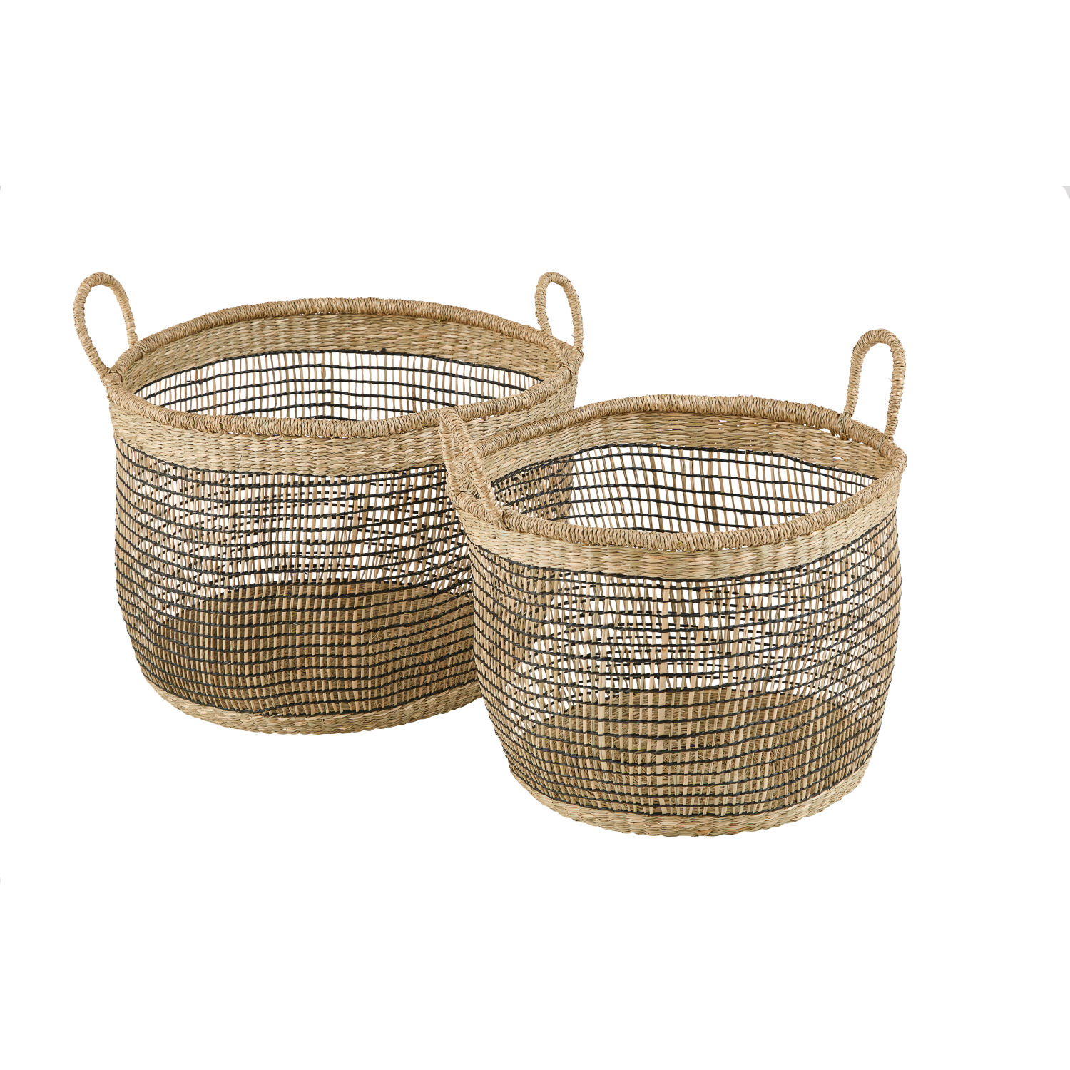 3 Cestini Intrecciati Bianchi Con Manici - Mini Cestini Per Casa Delle Bambole O Centrotavola