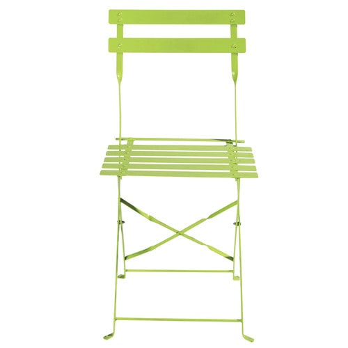2 metal folding garden chairs in lime green Confetti Maisons du Monde
