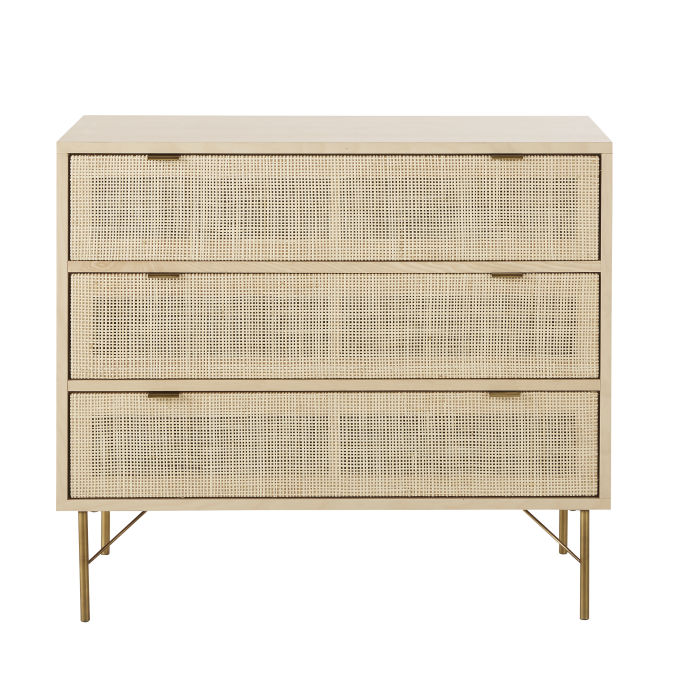 3 Drawer Woven Rattan Chest Of Drawers Solstice Maisons Du Monde
