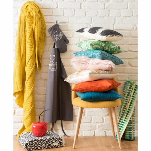 Silla vintage de tela amarilla Mauricette Maisons du Monde