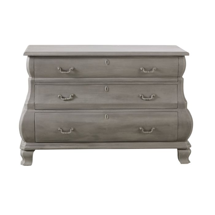 Anthracite Grey Solid Mango Wood 3 Drawer Chest Of Drawers Sevigne