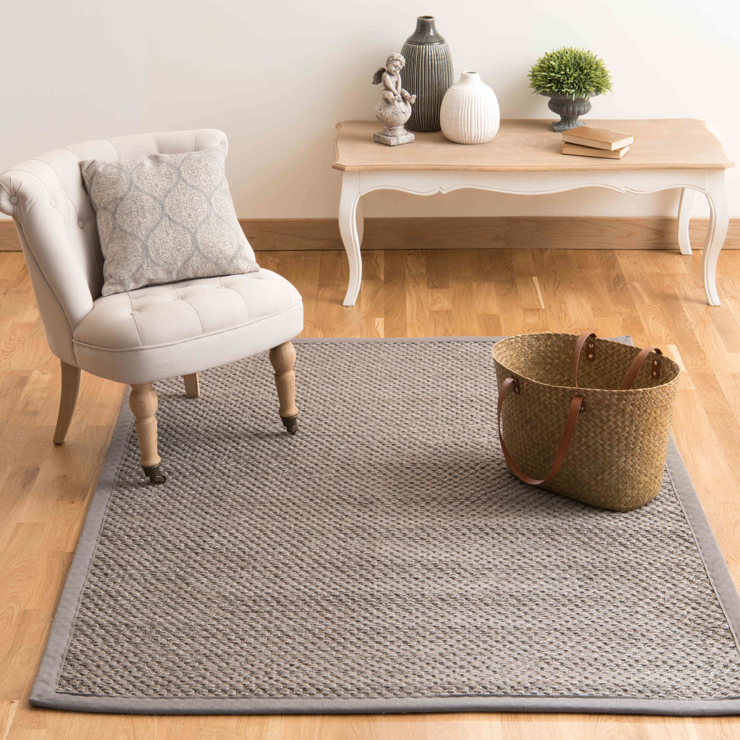 sisal woven rug in grey 160 x 230cm Maisons du Monde
