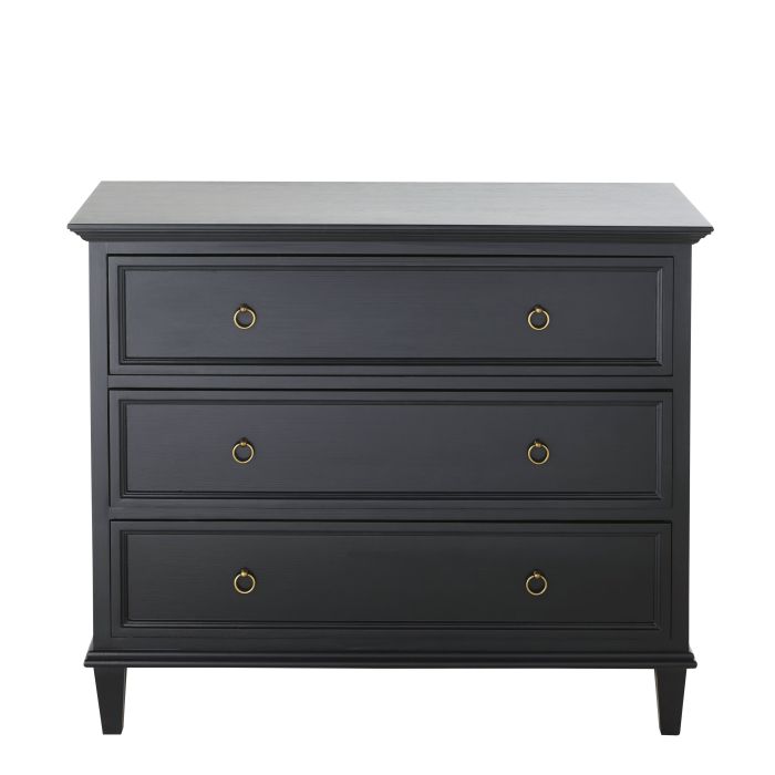 Black 3 Drawer Chest Of Drawers W100 Cambronne Maisons Du Monde
