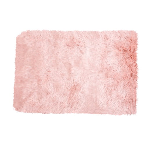 BLUSH Pink Faux Fur Rug 80 x 120 cm Maisons du Monde