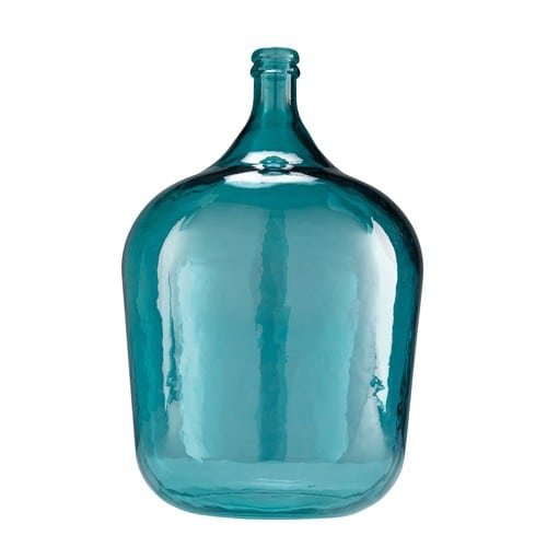 BOHEME tinted blue glass demijohn vase H 56 cm Maisons du Monde