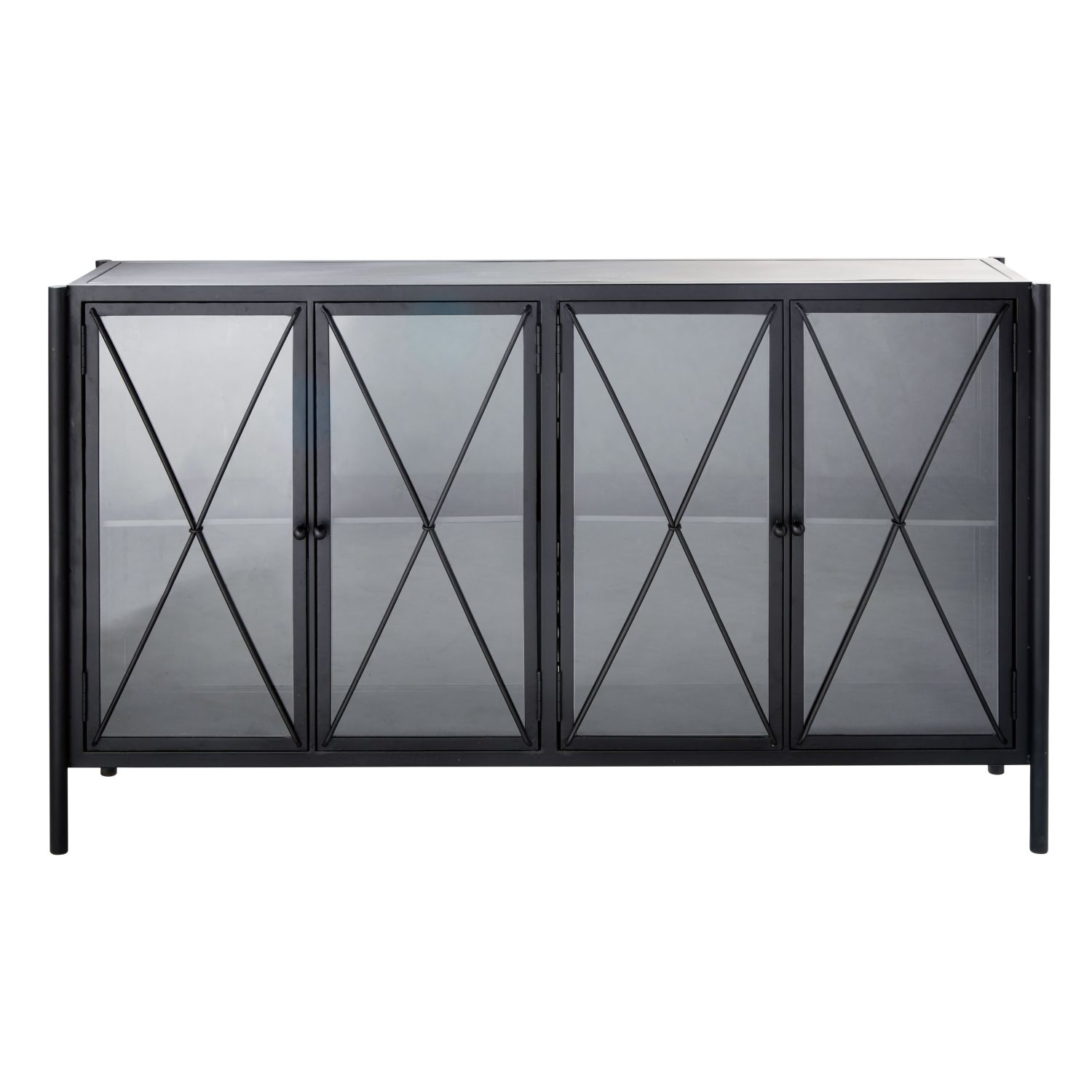 Büffet mit 4 Glastüren aus schwarzem Metall Hemingway | Maisons du Monde