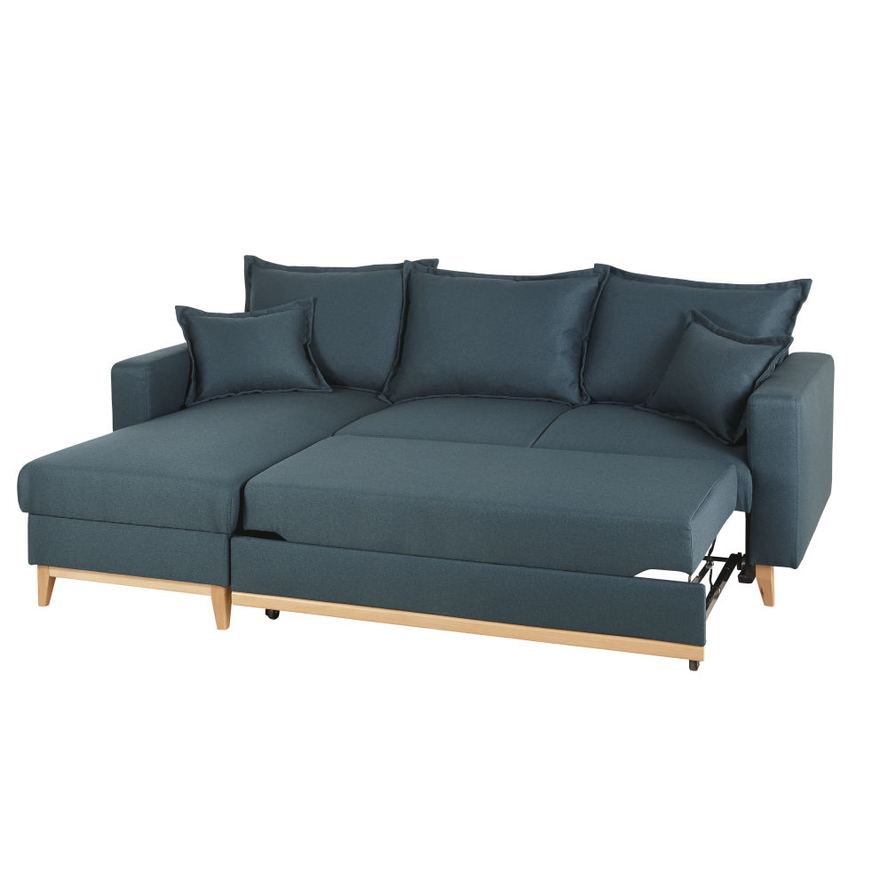 Canapé d'angle convertible 4/5 places beige Brooke - Vue supplémentaire 1