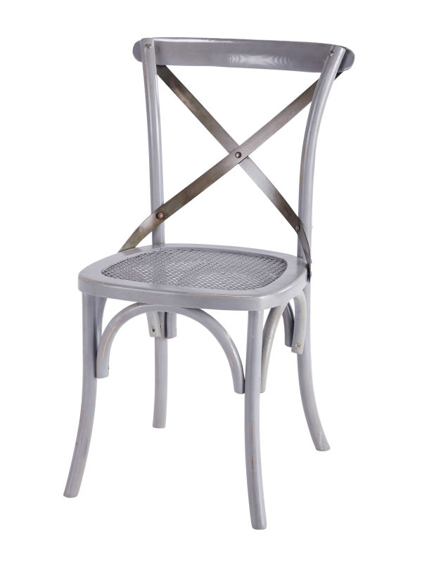 Chaise en rotin et métal grise Tradition
