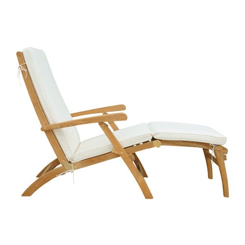 Chaise longue en teck massif L 170 cm Oléron Maisons du Monde