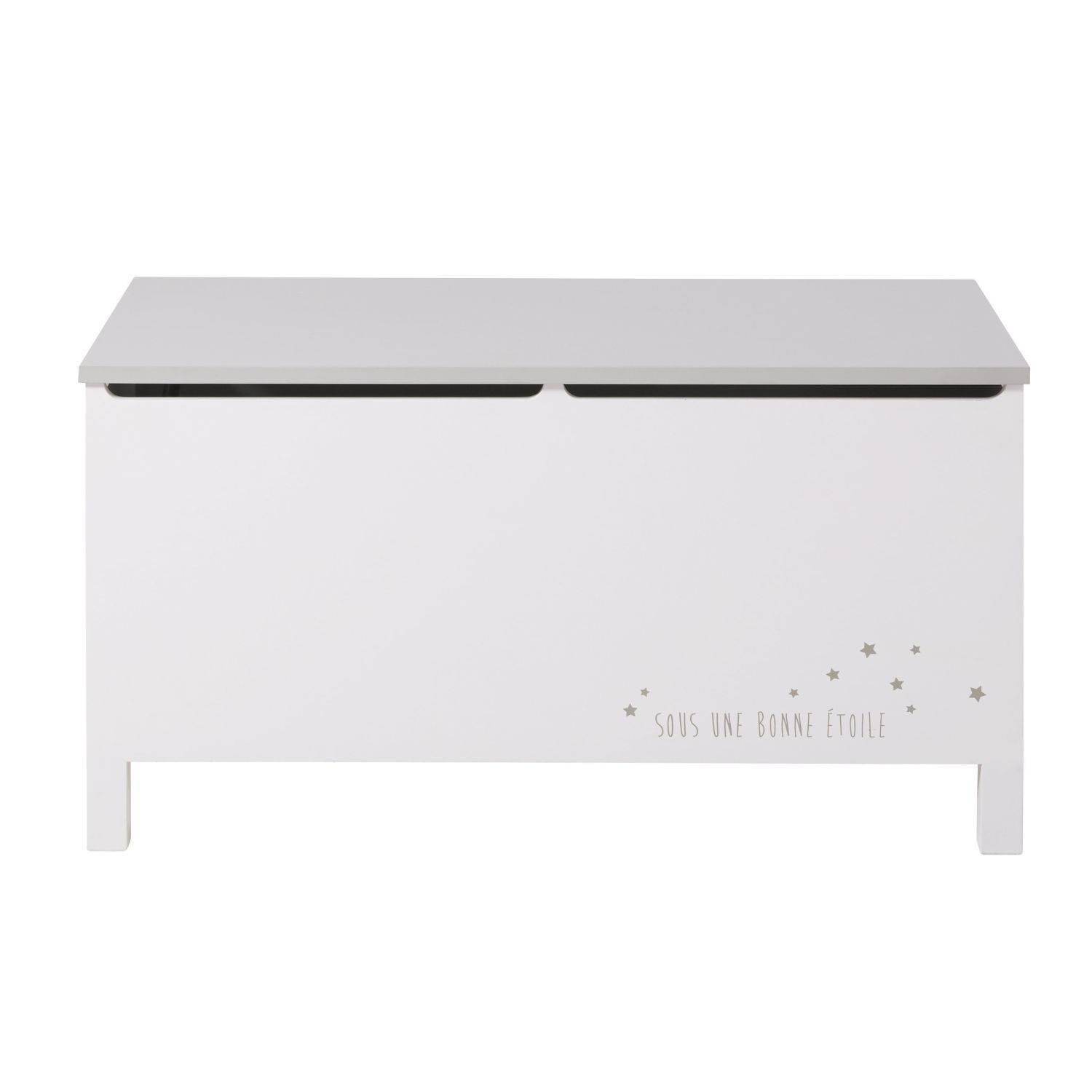 Coffre à jouets blanc et gris motifs étoiles | Maisons du Monde
