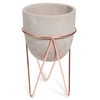 Copper wrought iron and cement footed planter