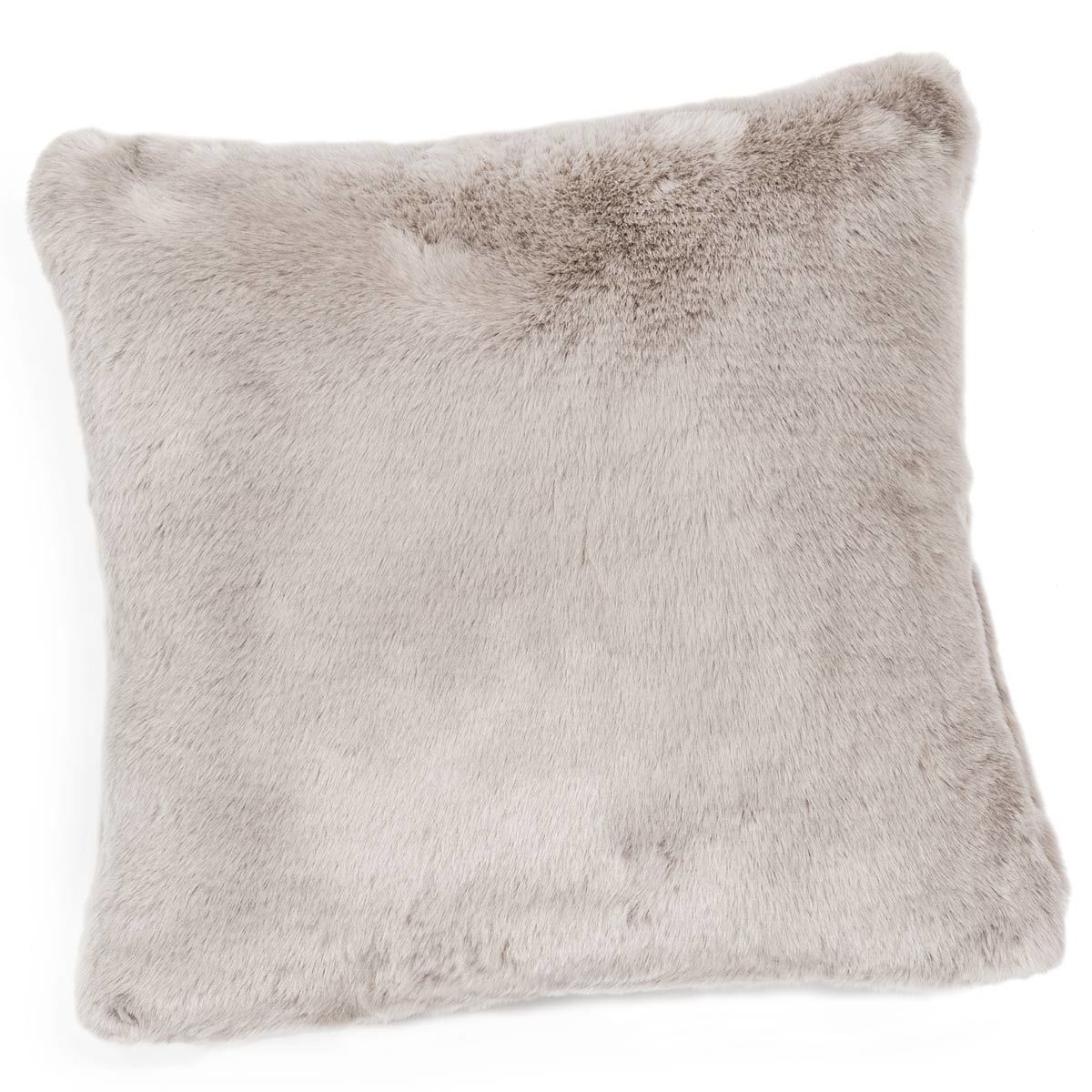 Coussin fausse fourrure gris 45 x 45 cm Maisons du Monde