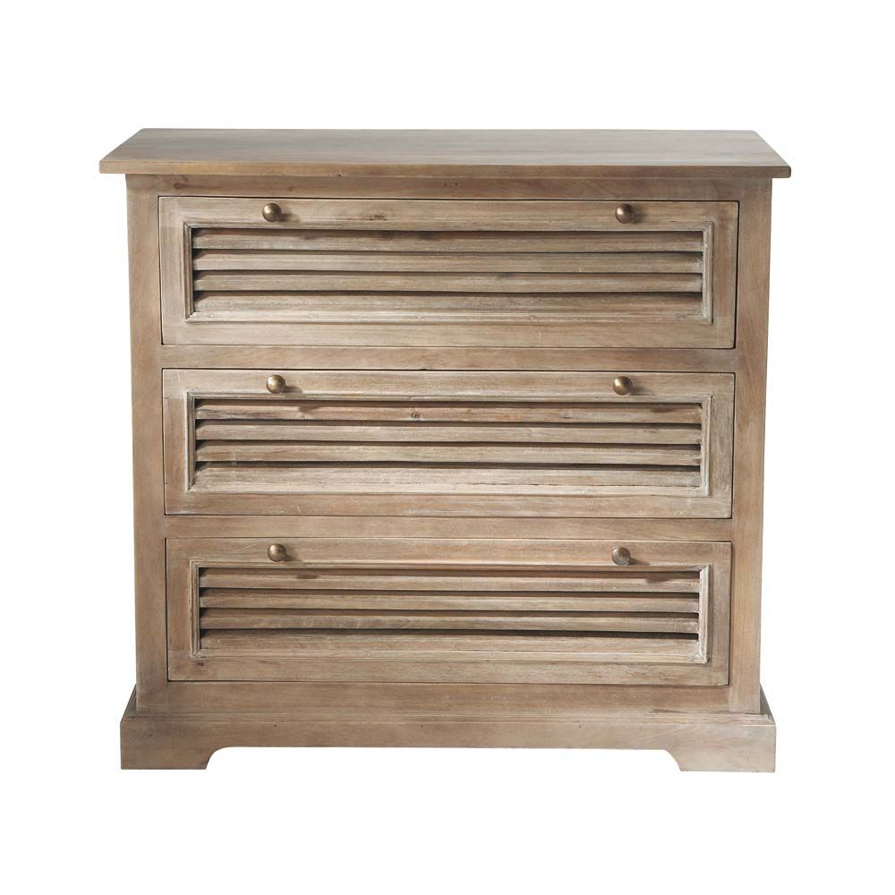 Distressed mango wood chest of drawers W 85cm Maisons du Monde