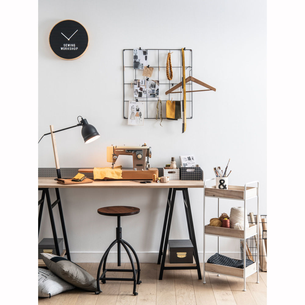 2 cajas de almacenaje con motivos de azulejos blancos y negros