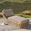 Garten-Chaiselongue aus Rattan mit taupefarbenen Kissen St Tropez