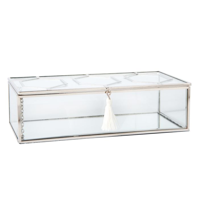 Gold Metal And Glass Jewellery Box Leonie Maisons Du Monde