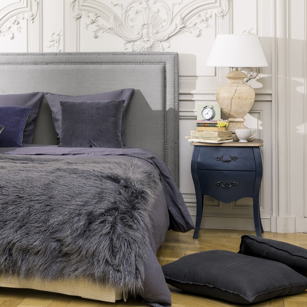 Midnight Blue 2Drawer Bedside Table Haute couture Maisons du Monde