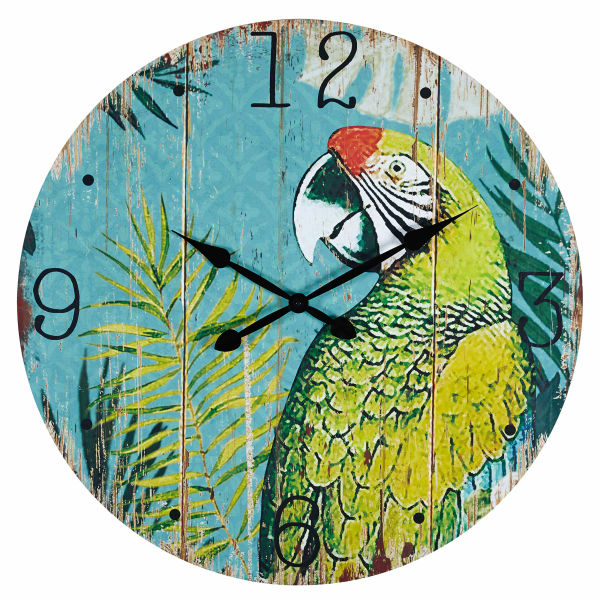 Horloge imprimée perroquet RIO