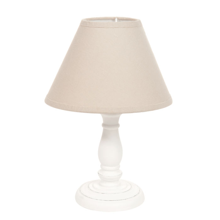 Lampada Bianca E Abat Jour Beige